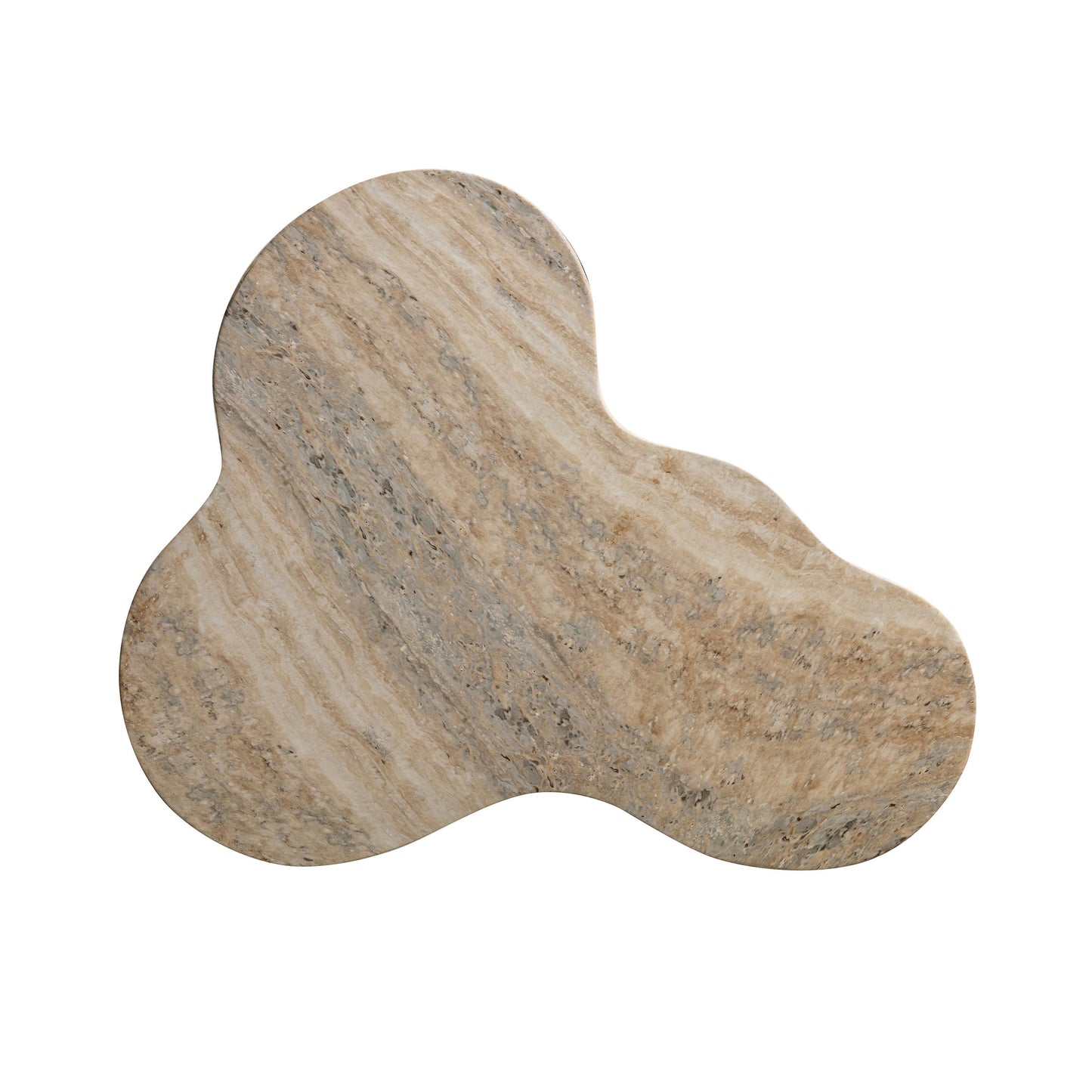 Slab Concrete Indoor/Outdoor Side Table (18"-22") Travertine Short by Tov Furniture