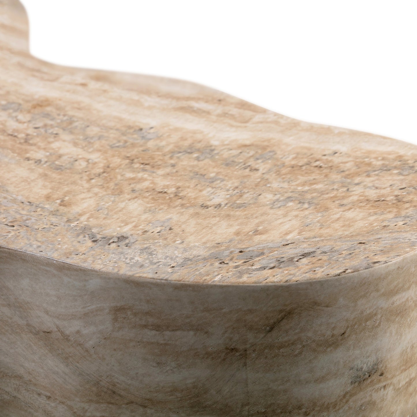 Slab Concrete Indoor/Outdoor Side Table (18"-22") Travertine Short by Tov Furniture
