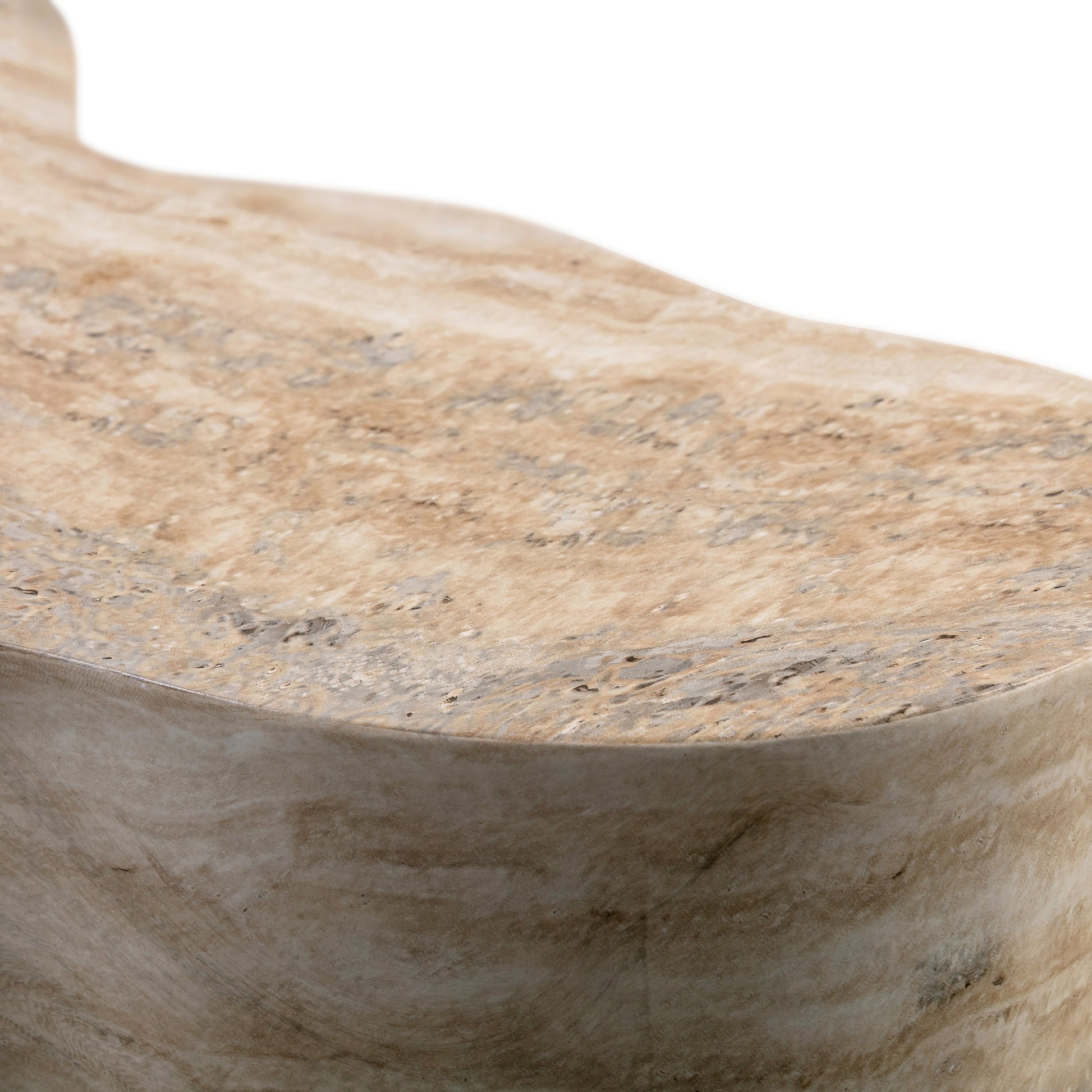 Slab Concrete Indoor/Outdoor Side Table (18"-22") Travertine Short by Tov Furniture