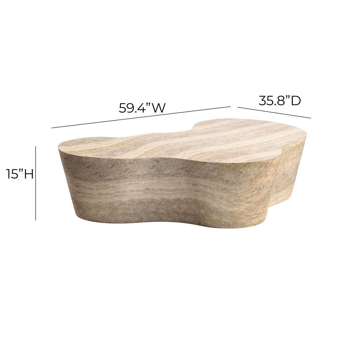 Slab Faux Travertine Coffee Table by TOV Furniture – photo 7 of 7