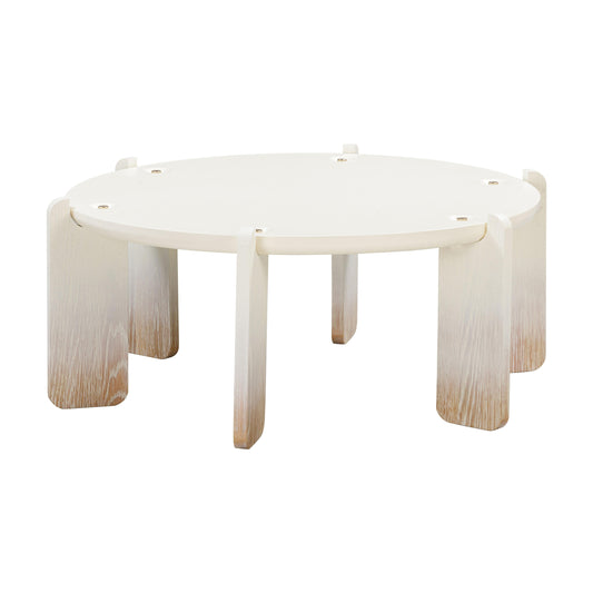 Gloria 35 Cream Oak Round Coffee Table by TOV Oc54223