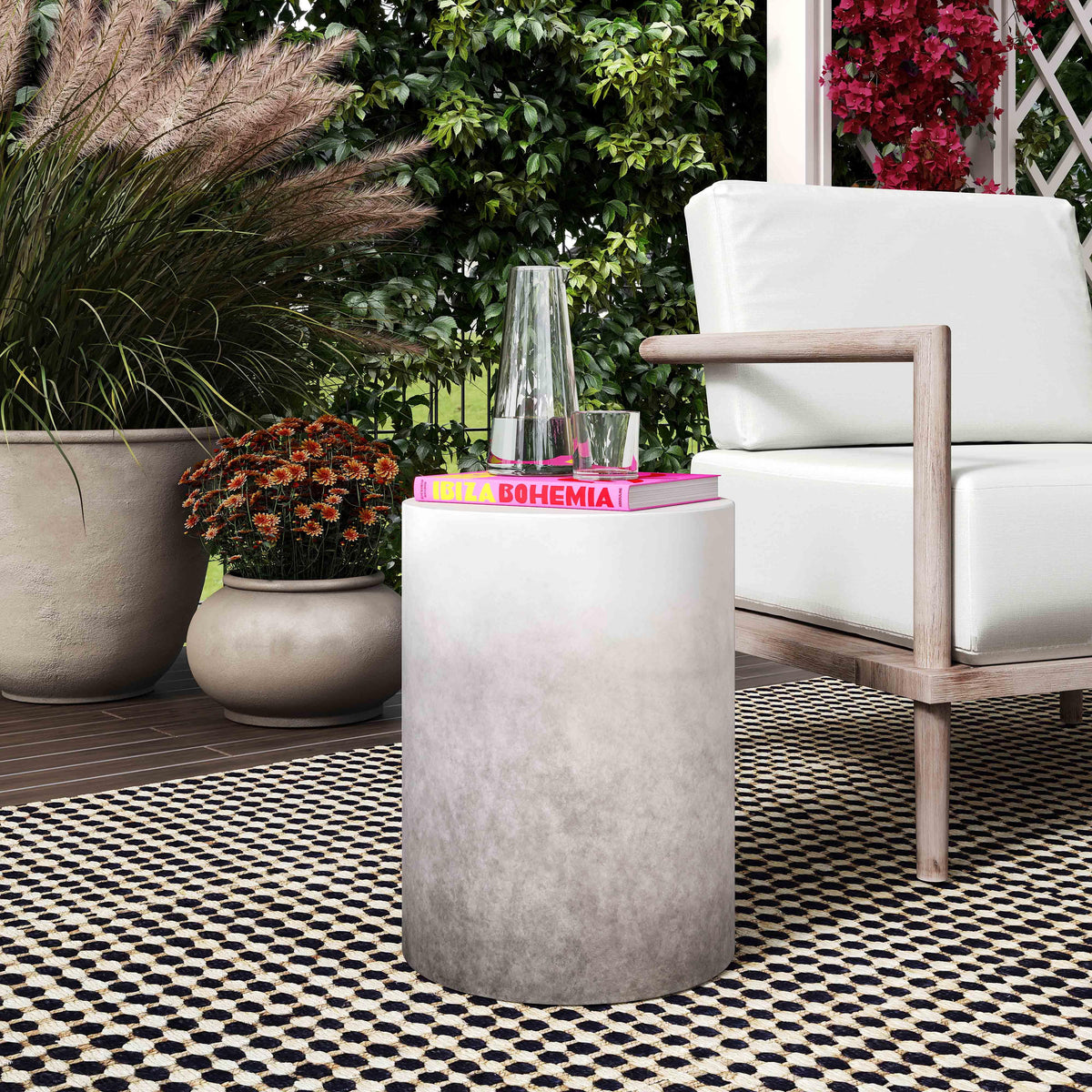 Sarana Ombre Concrete Accent Stool by TOV Furniture – photo 2 of 6