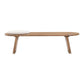 Samantha Cognac Acacia Bench with Boucle Seat by TOV