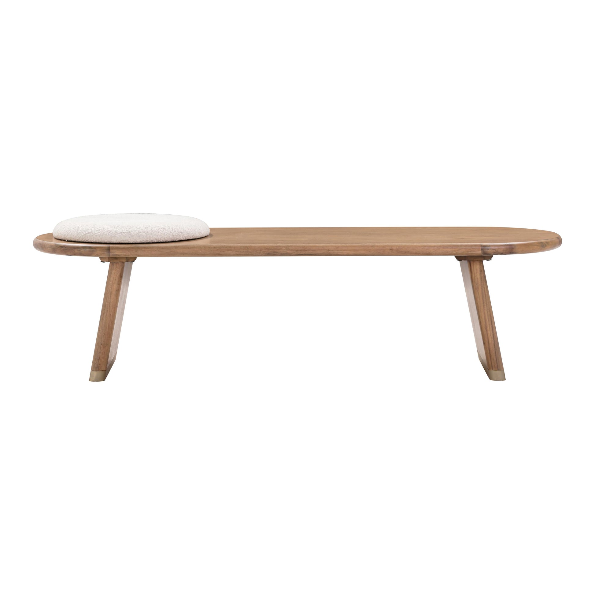 Samantha 60 Cognac Acacia Bench With Boucle Seat by TOV Oc54238