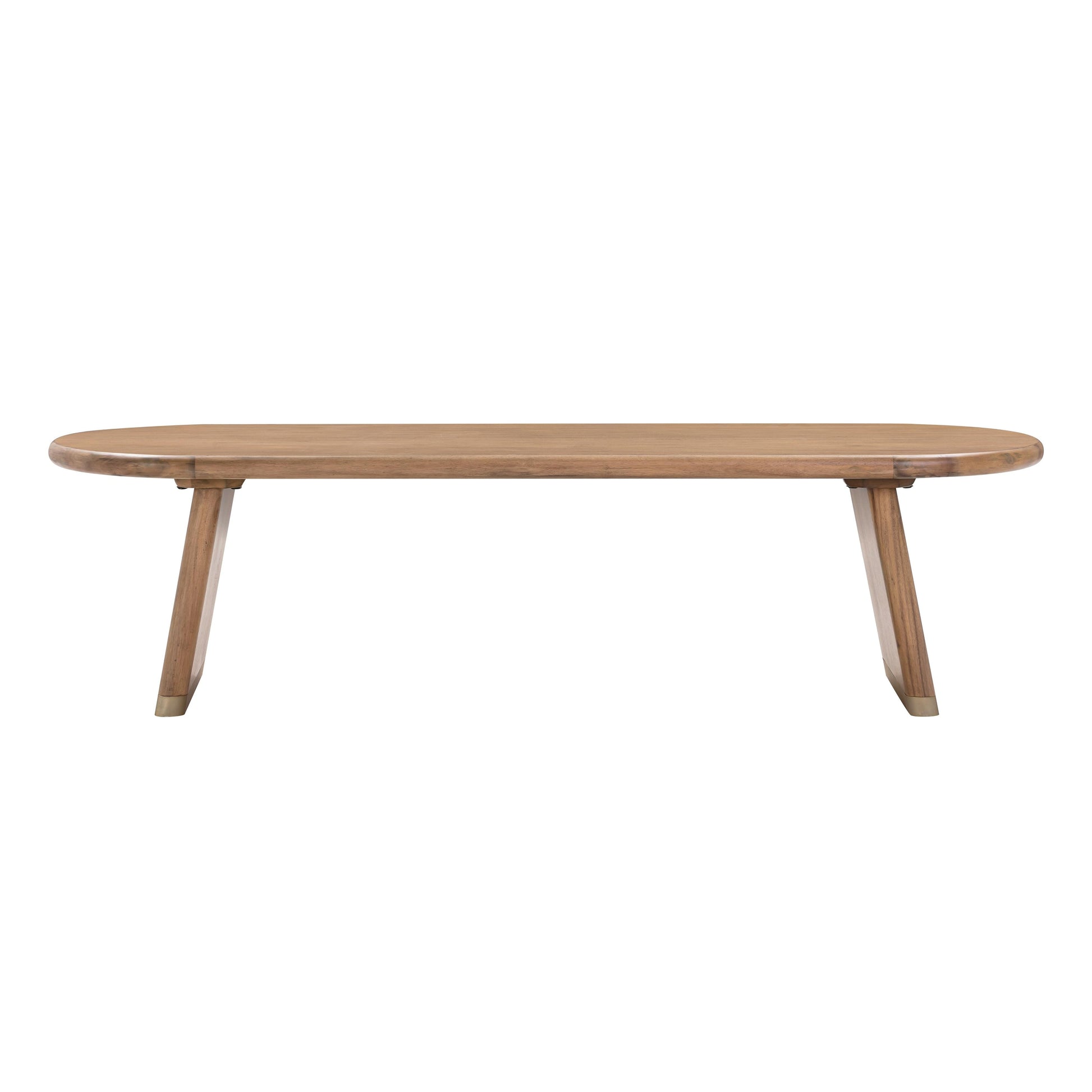 Samantha Cognac Acacia Bench with Boucle Seat by TOV