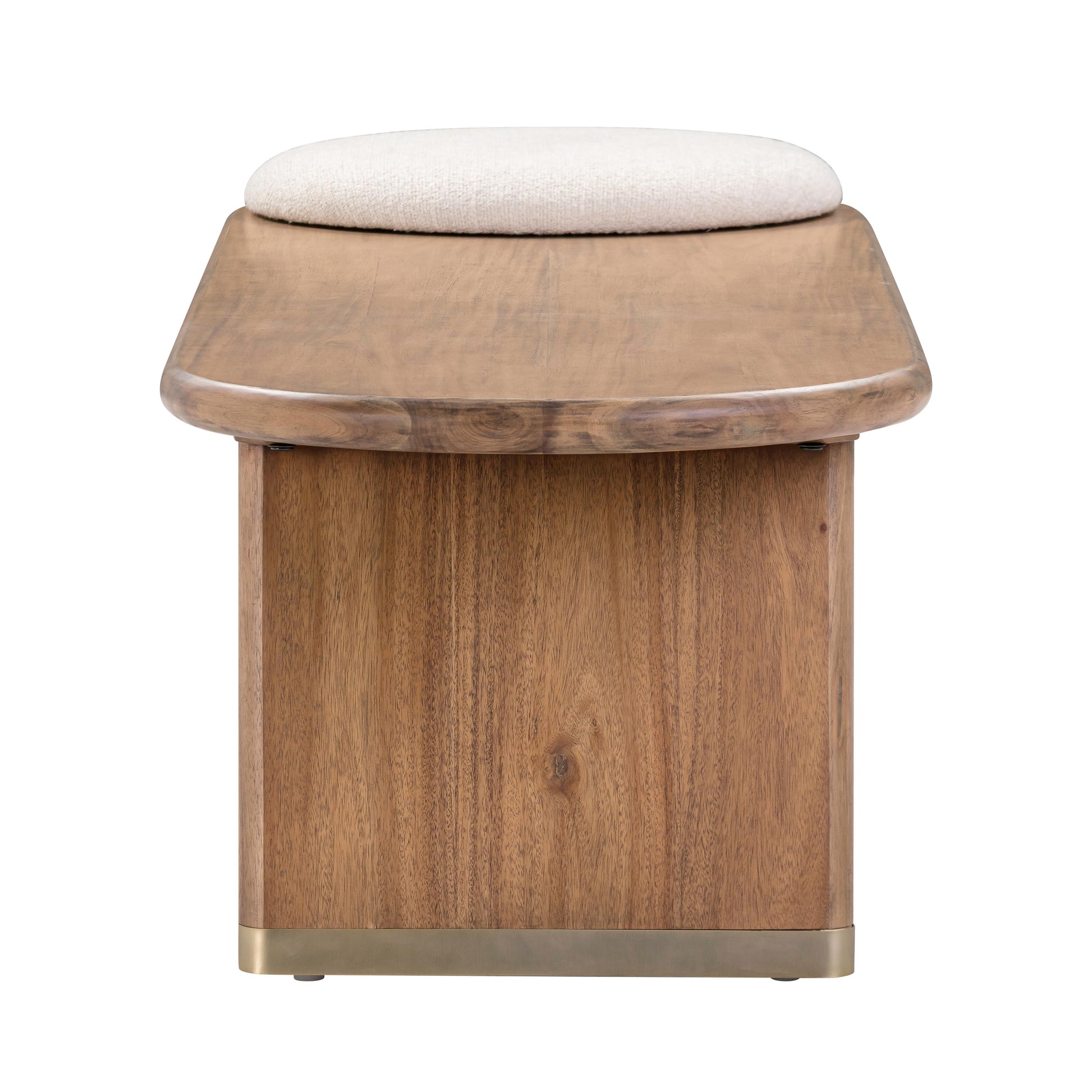 Samantha 60 Cognac Acacia Bench With Boucle Seat by TOV Oc54238