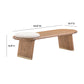 Samantha Cognac Acacia Bench with Boucle Seat by TOV