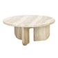Patrizia 36 Faux Travertine Concrete Indoor Outdoor Round Coffee Table by TOV Oc54246