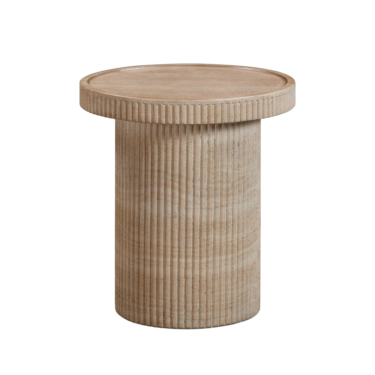 Darcy Faux Travertine Concrete Indoor / Outdoor Side Table by TOV Furniture – photo 3 of 7