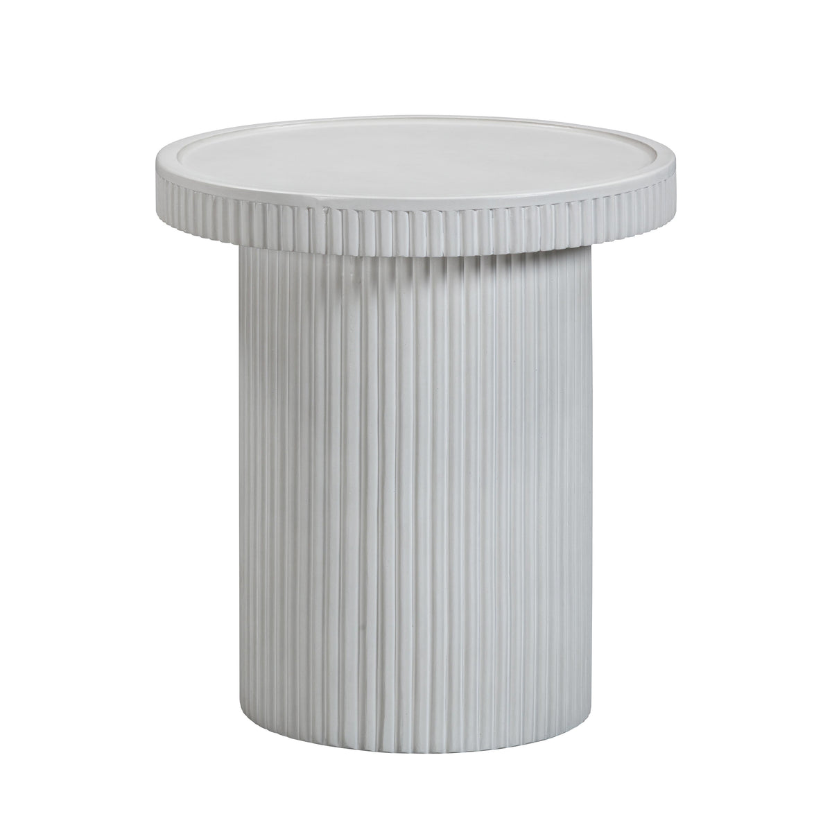 Darcy White Concrete Indoor / Outdoor Side Table by TOV Furniture – photo 3 of 8