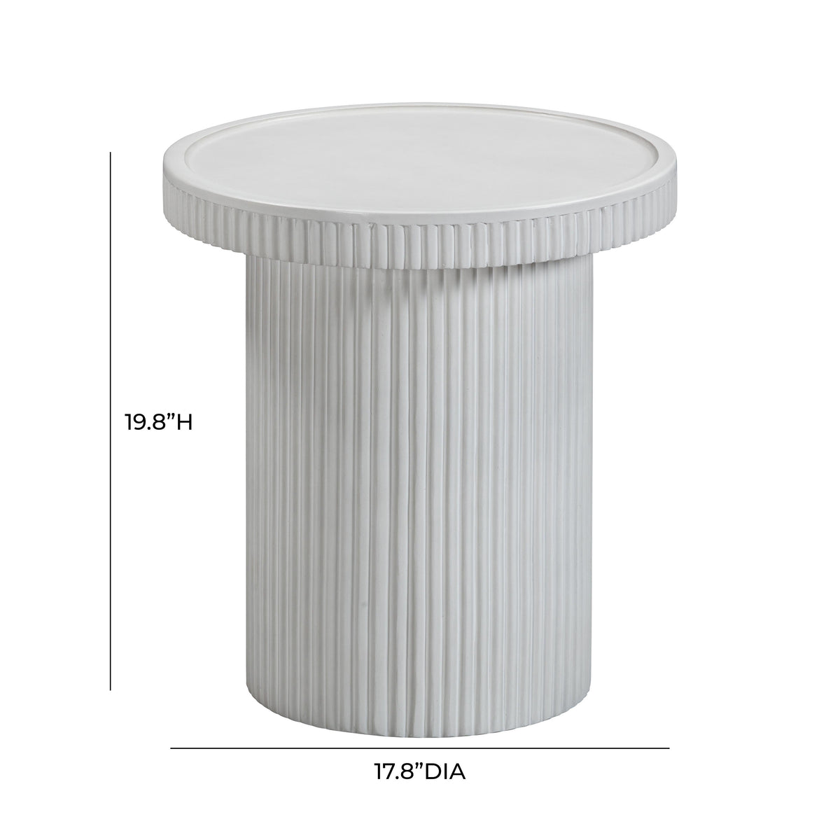 Darcy White Concrete Indoor / Outdoor Side Table by TOV Furniture – photo 6 of 8
