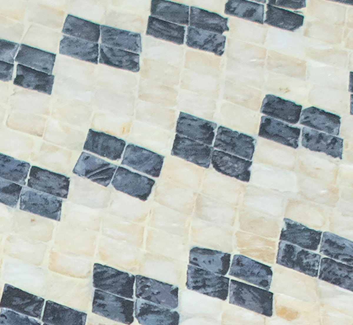 Halio Cream & Blue Checkered Shell Side Table by TOV Furniture – photo 7 of 7