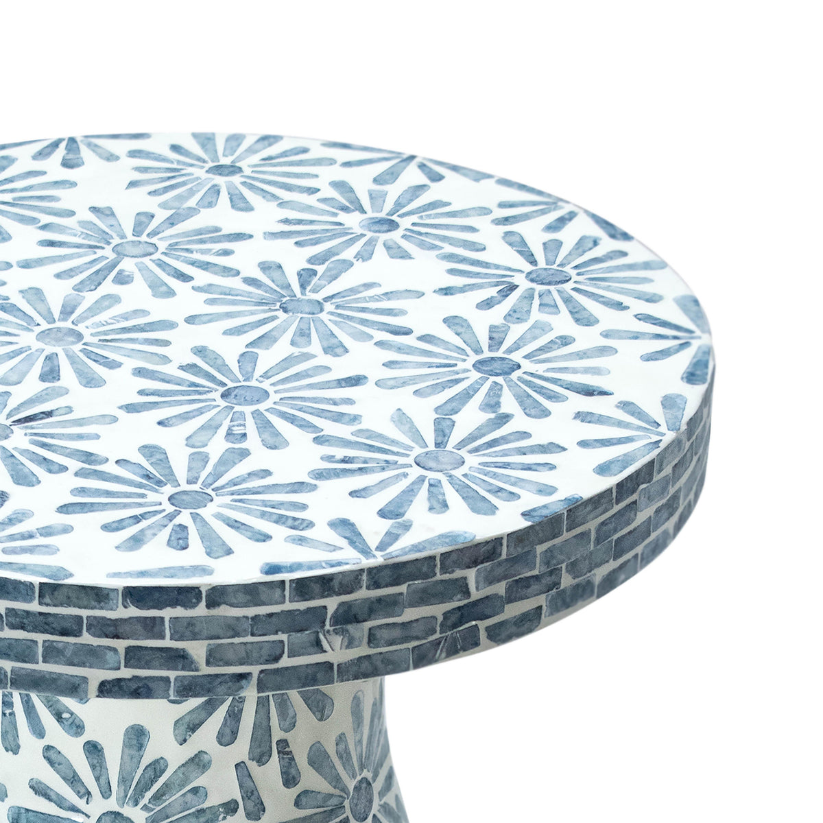Halio Blue Floral Shell Side Table by TOV Furniture – photo 5 of 7