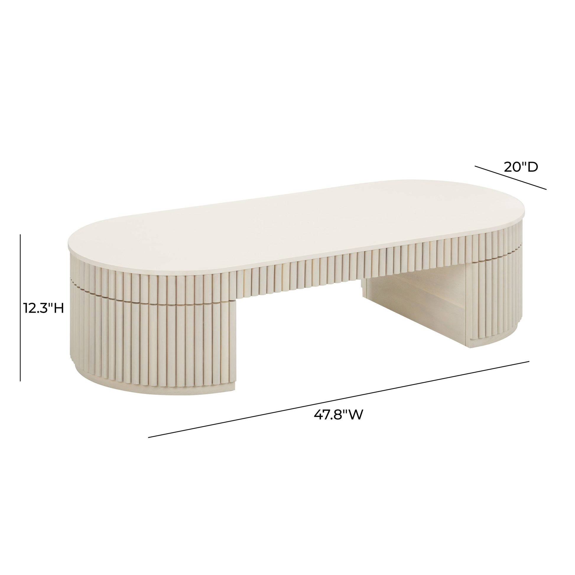 Bella 48 Cream Oval Coffee Table by TOV Oc54323