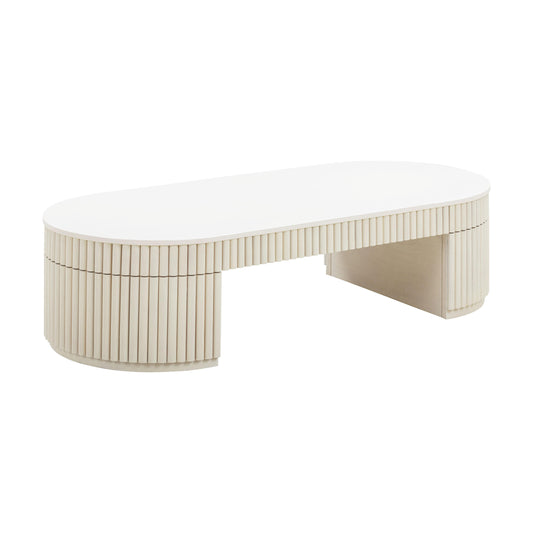 Bella Cream Oval Coffee Table by TOV