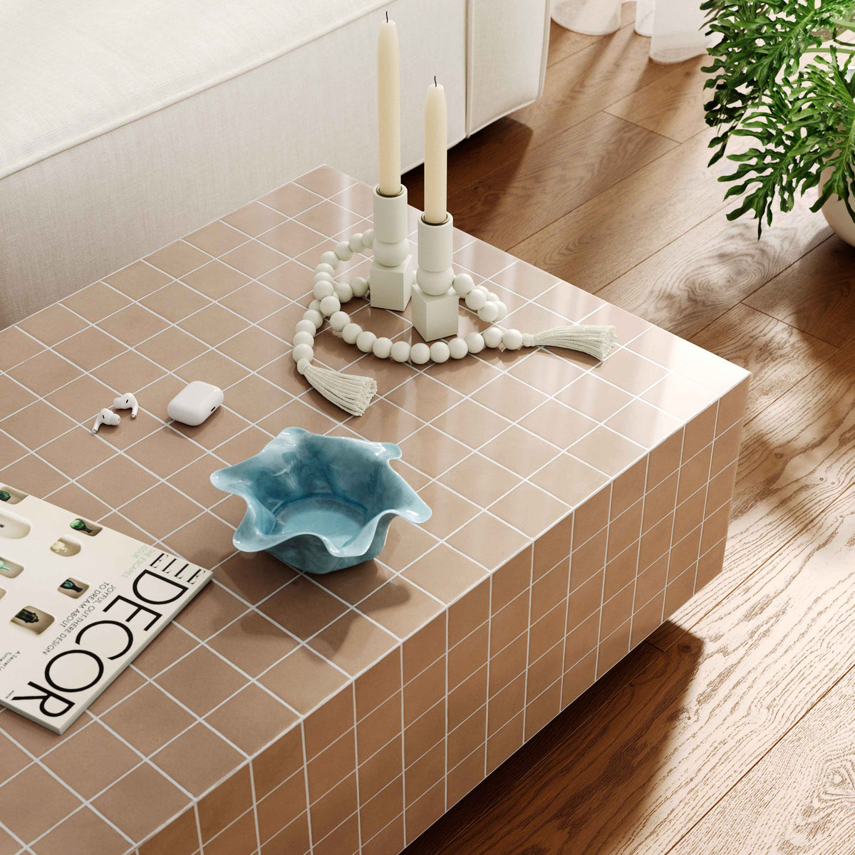Mixie Taupe Tile Indoor / Outdoor Coffee Table by TOV Furniture – photo 2 of 8