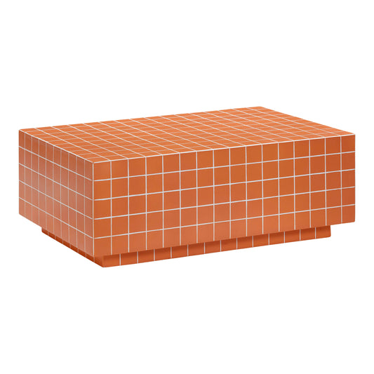 Mixie Brick Orange Tile Coffee Table by TOV