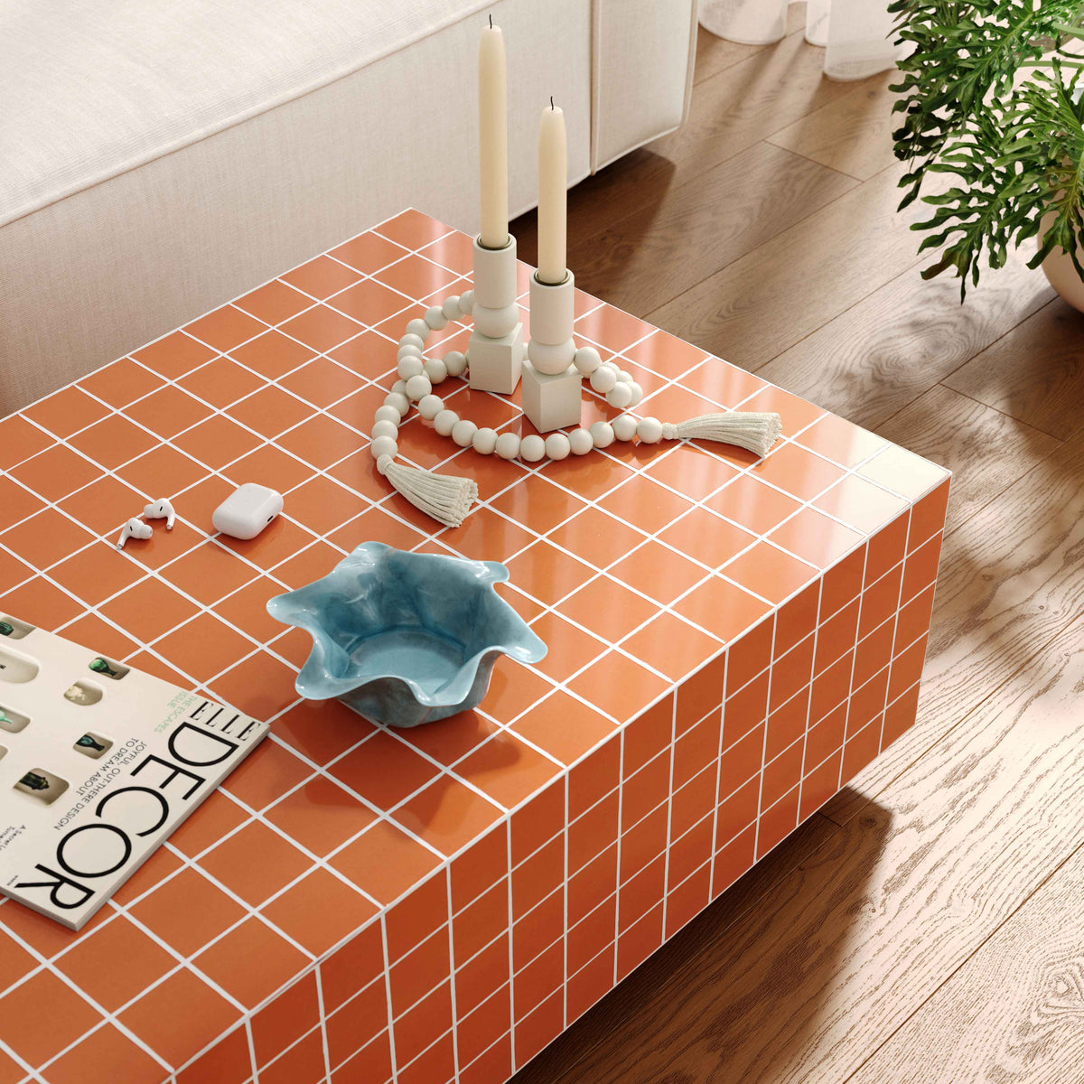 Mixie Brick Orange Tile Indoor / Outdoor Coffee Table by TOV Furniture – photo 2 of 8