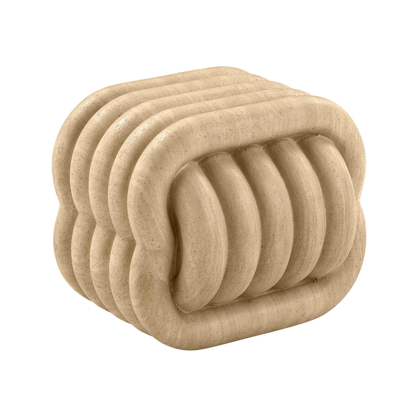 Love Knot Concrete Indoor/Outdoor Accent Stool Travertine by Tov Furniture