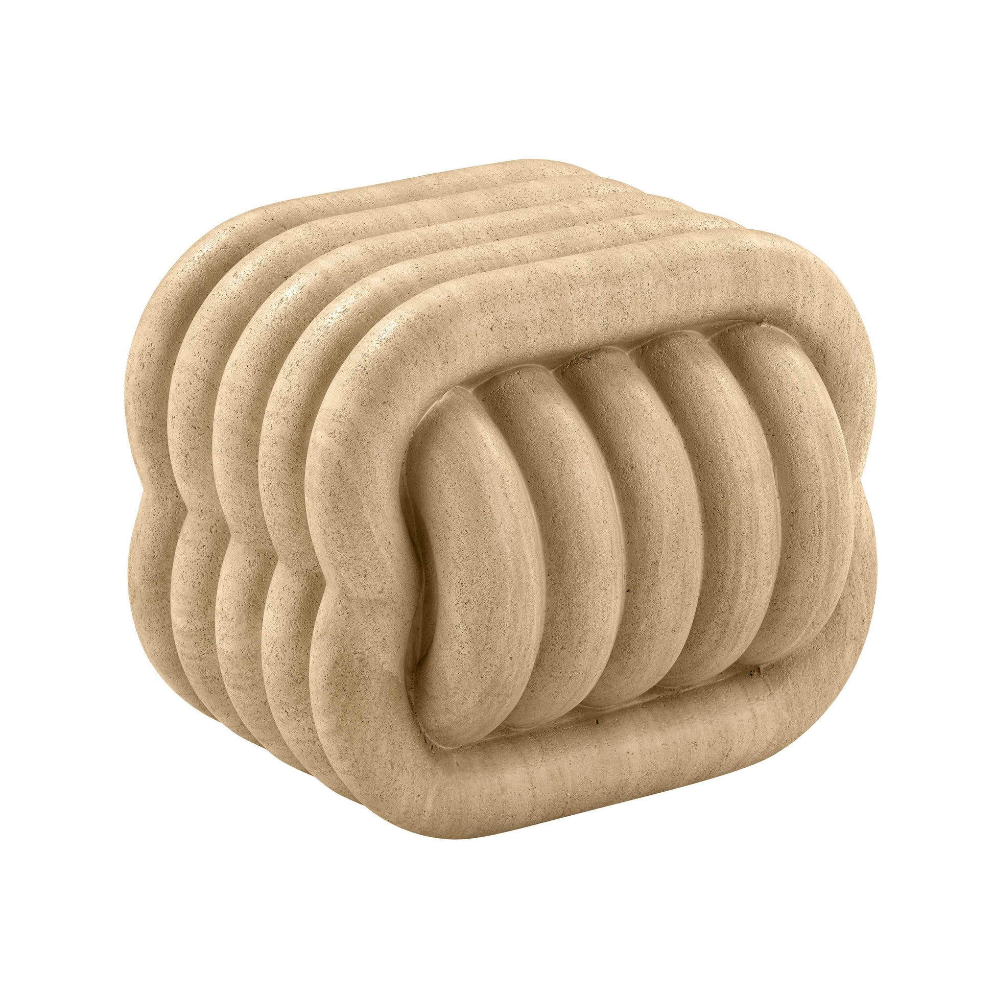 Love Knot Concrete Indoor/Outdoor Accent Stool Travertine by Tov Furniture