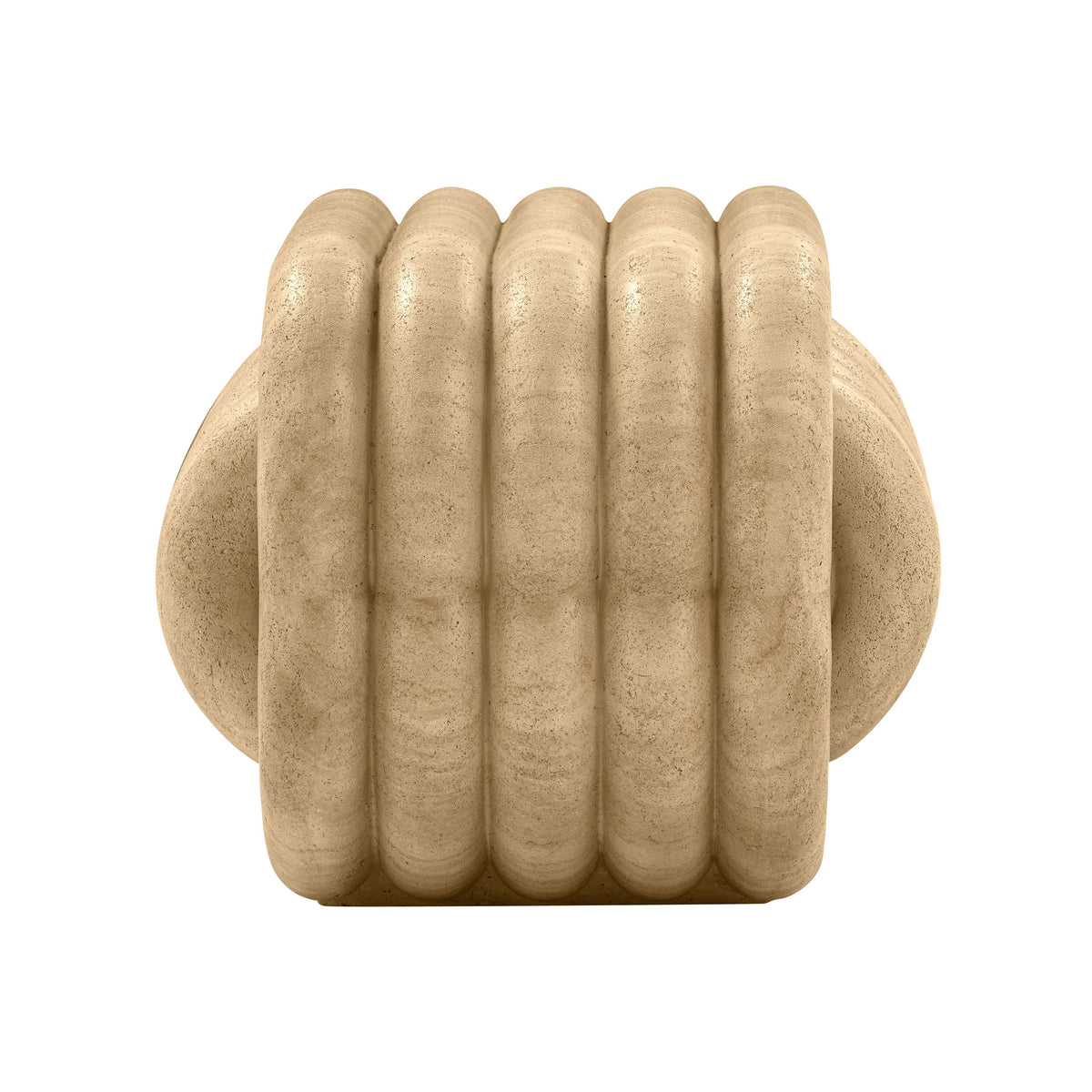 Love Knot Faux Travertine Indoor / Outdoor Accent Stool by TOV Furniture – photo 4 of 7