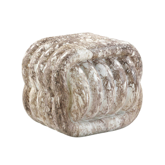 Love Knot Breccia Capraia Faux Marble Accent Stool by TOV