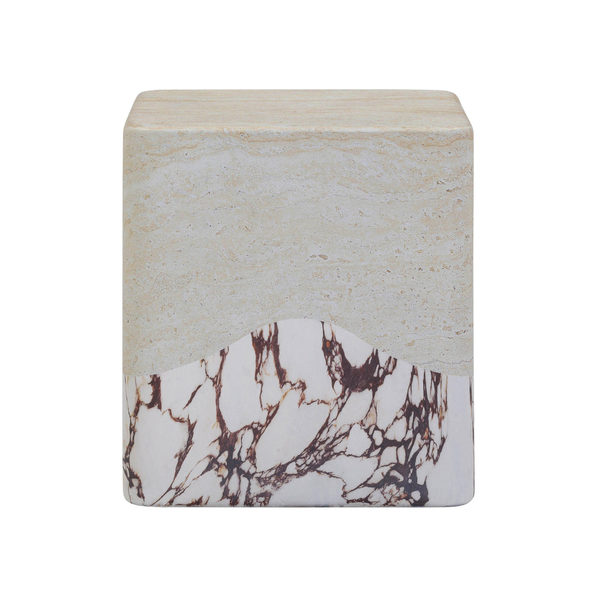 Brut Faux Travertine & Breccia Concrete Indoor/Outdoor Side Table by TOV Furniture – photo 3 of 6