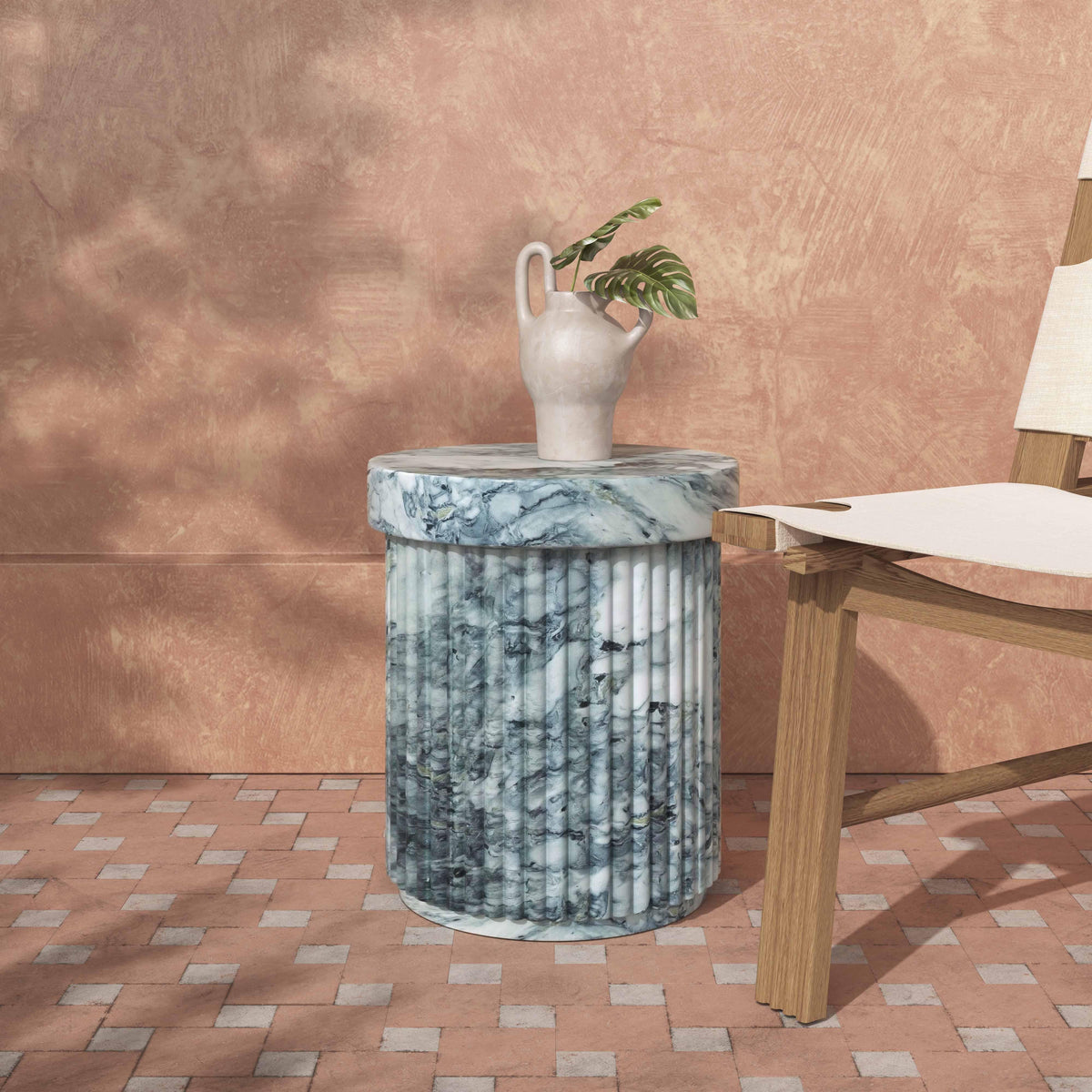Serafina Faux Marble Concrete Indoor / Outdoor Side Table by TOV Furniture – photo 2 of 6