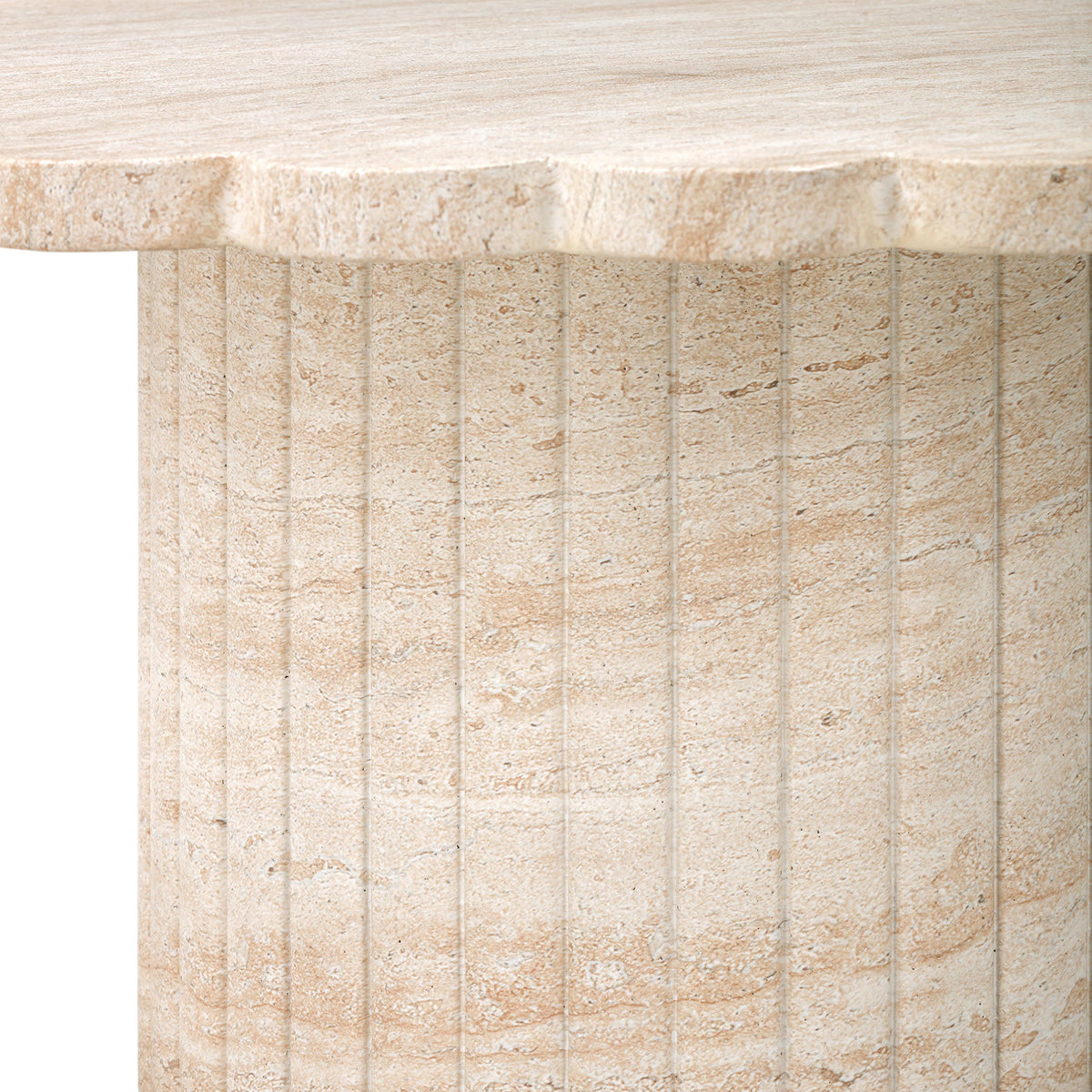Blossom 36" Washed Faux Travertine Finish Indoor/Outdoor Round Coffee Table by TOV Furniture – photo 5 of 8