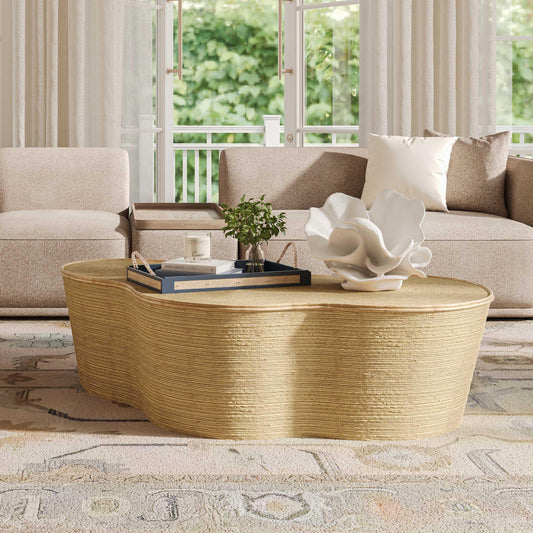 Slab 60" Natural Seagrass Coffee Table by TOV Furniture – photo 2 of 10