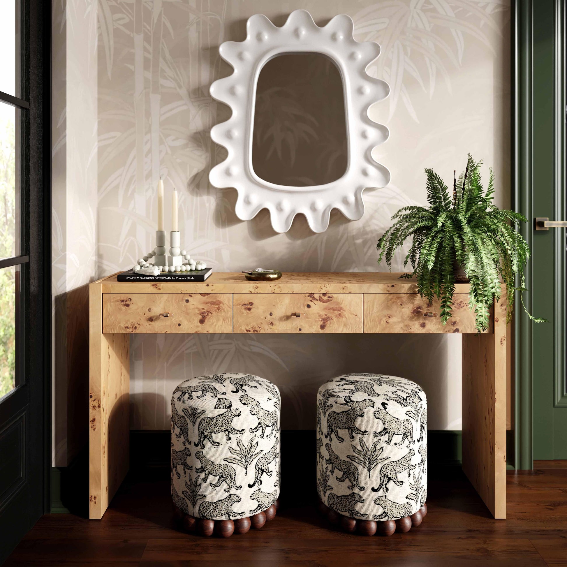 Brandyss 54" Burl Console Table Natural by Tov Furniture