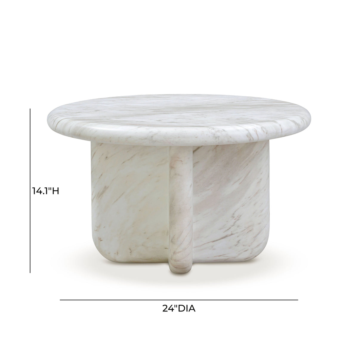 Juju 24" Faux Marble Indoor/Outdoor Tall Coffee Table by TOV Furniture – photo 6 of 6