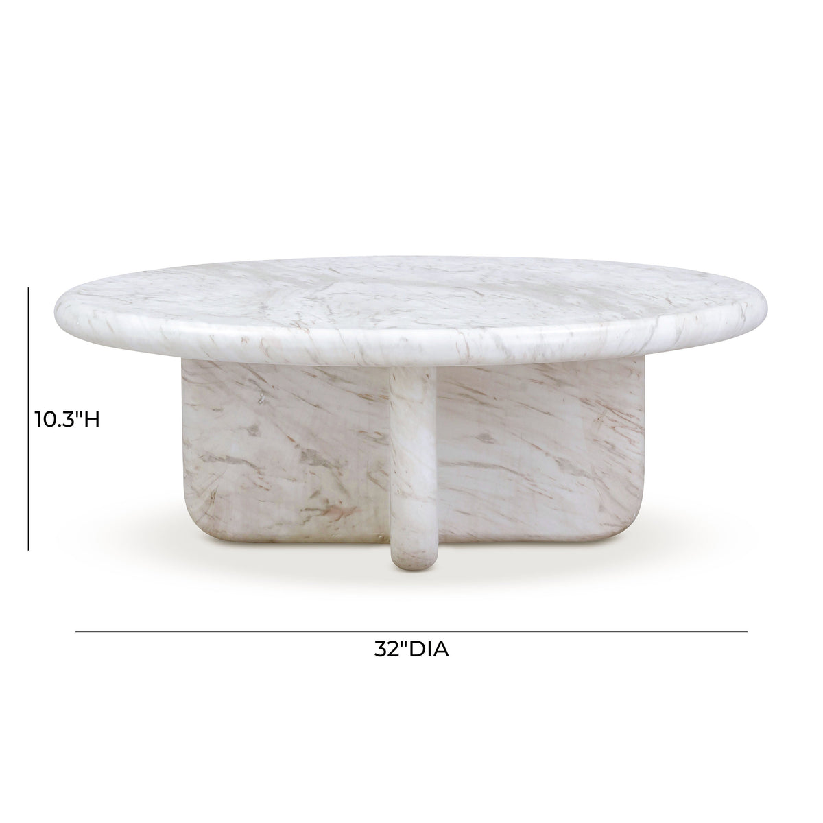 Juju 32" Faux Marble Indoor/Outdoor Short Coffee Table by TOV Furniture – photo 4 of 6