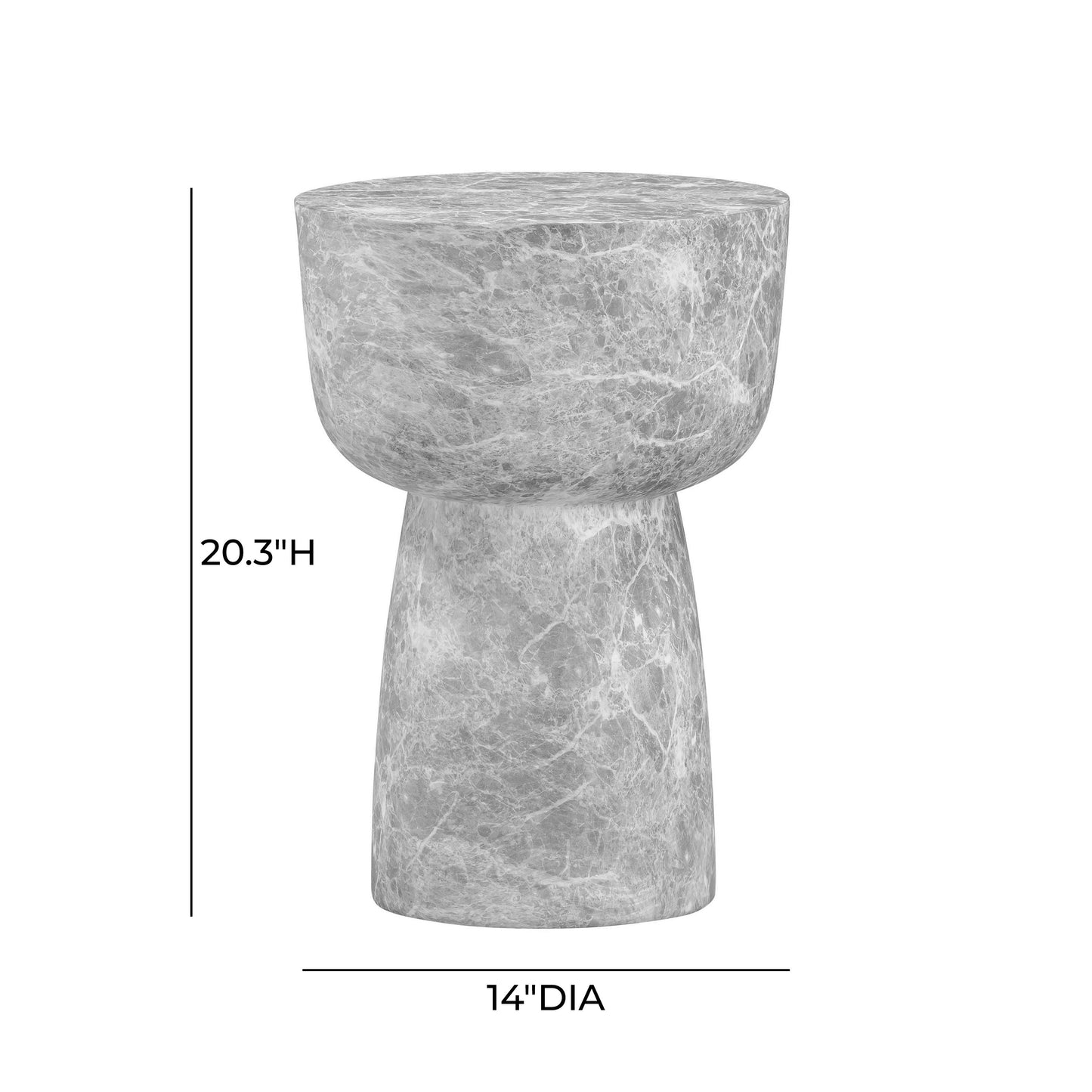 Charra Indoor/Outdoor Side Table Grey by Tov Furniture