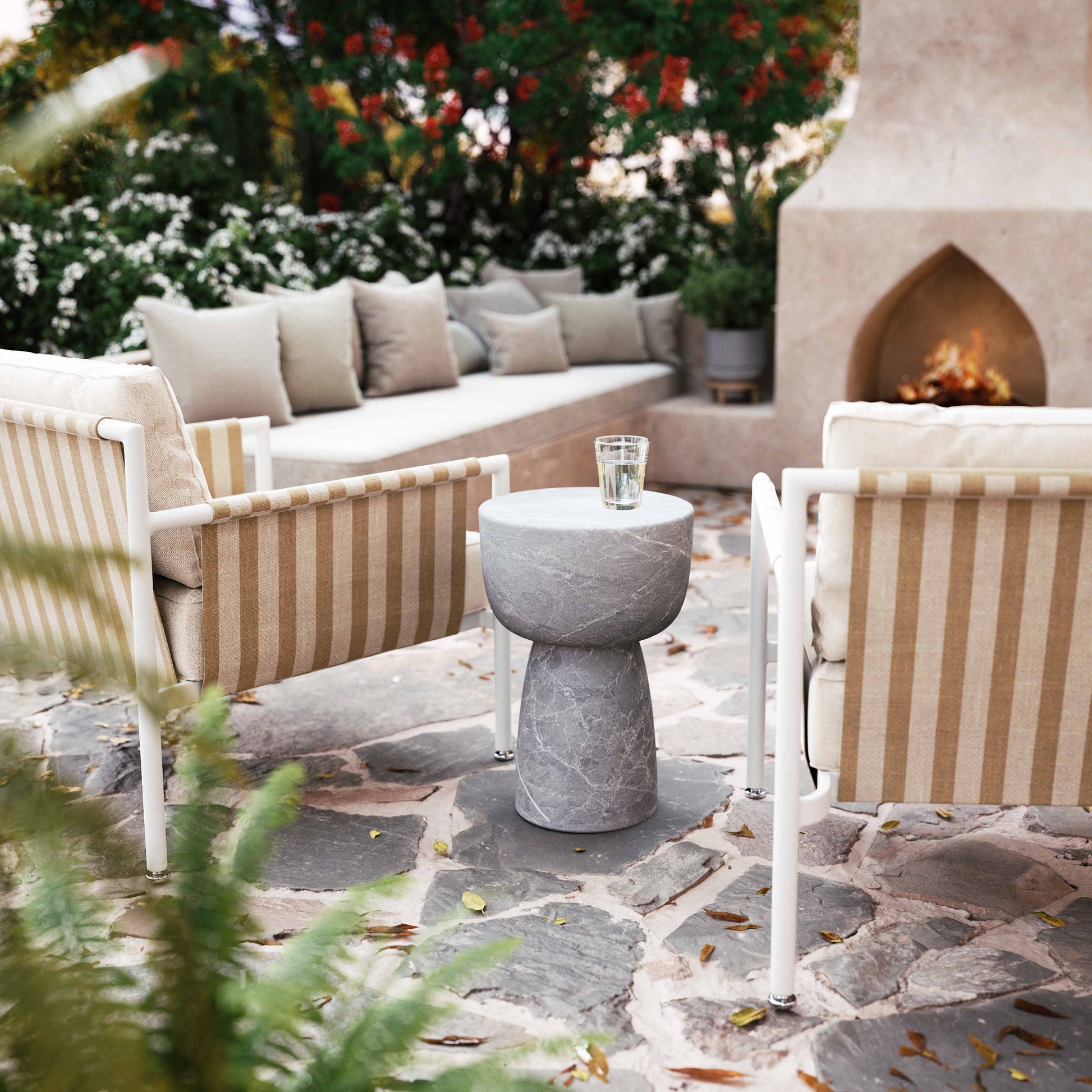 Charra Indoor/Outdoor Side Table Grey by Tov Furniture