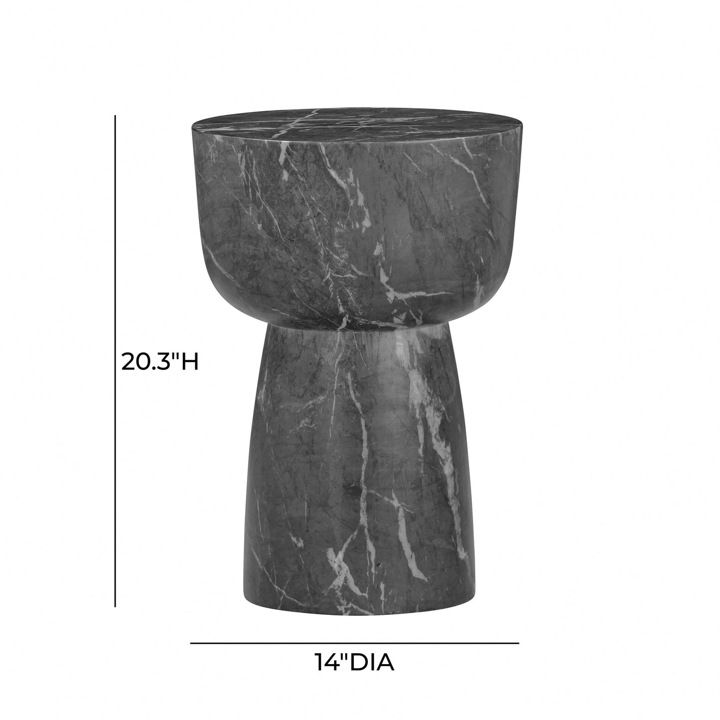 Charra Indoor/Outdoor Side Table Black by Tov Furniture