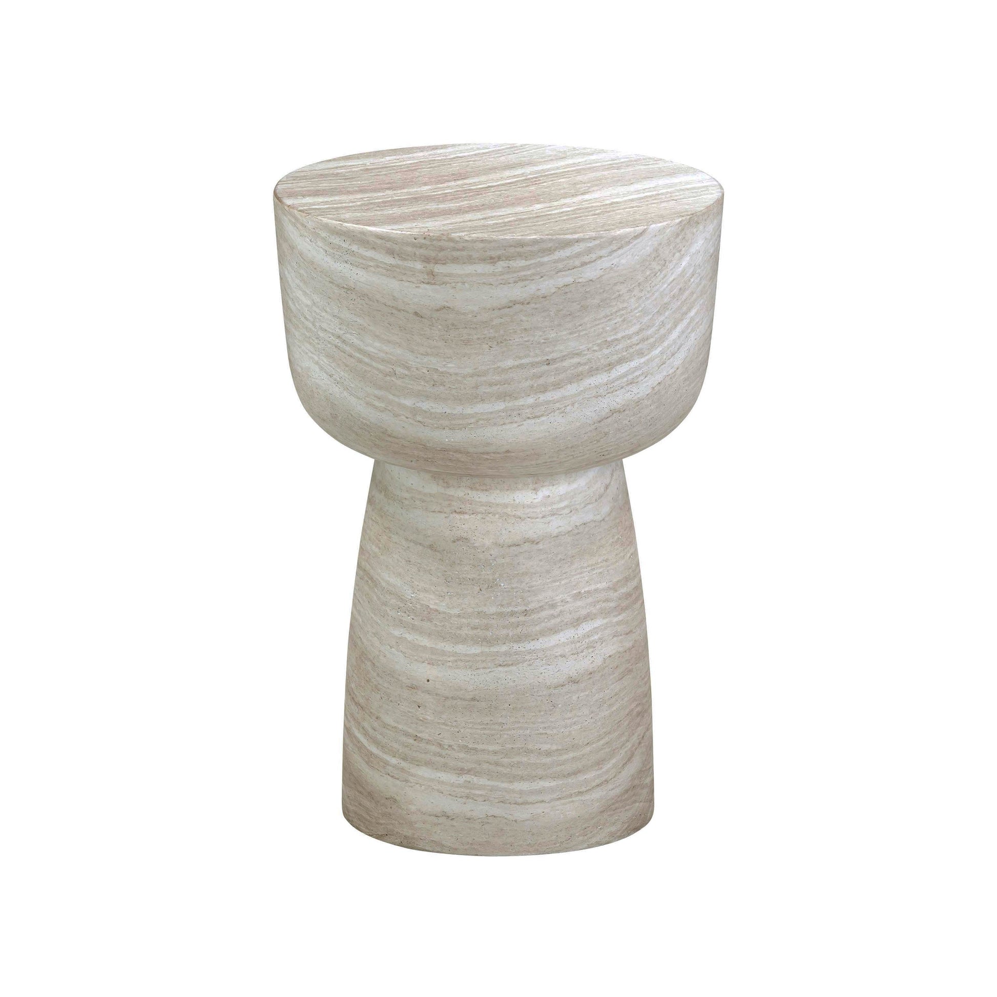 Charra Indoor/Outdoor Side Table Travertine by Tov Furniture