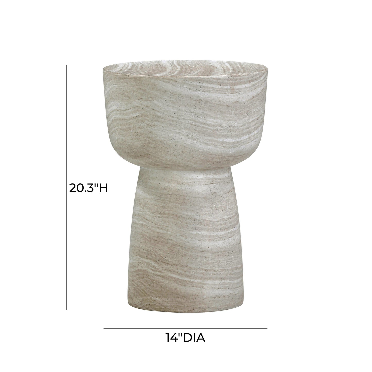 Charra Indoor/Outdoor Side Table Travertine by Tov Furniture
