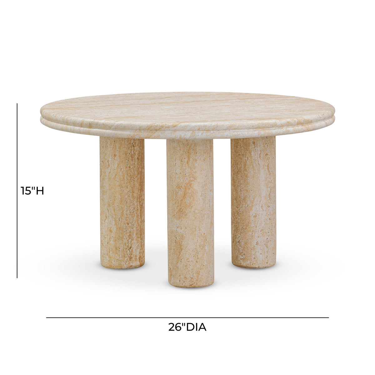 Amora 2-Piece Faux Travertine Indoor/Outdoor Nesting Accent Table Set by TOV Furniture – photo 5 of 8