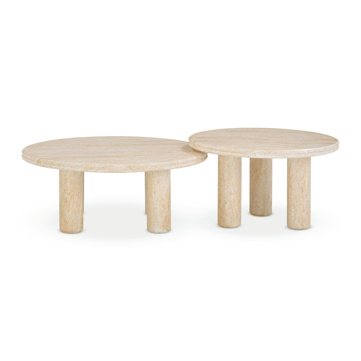 Amora 2-Piece Faux Travertine Indoor/Outdoor Nesting Accent Table Set by TOV Furniture – photo 3 of 8
