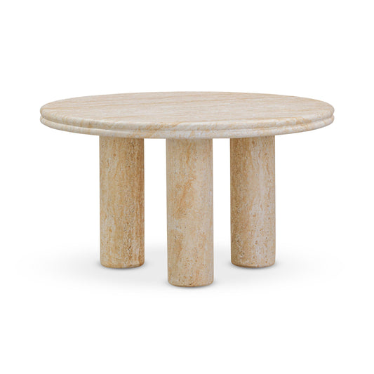 Amora Faux Travertine Indoor Outdoor Round Accent Table 26 32 by TOV Oc54411