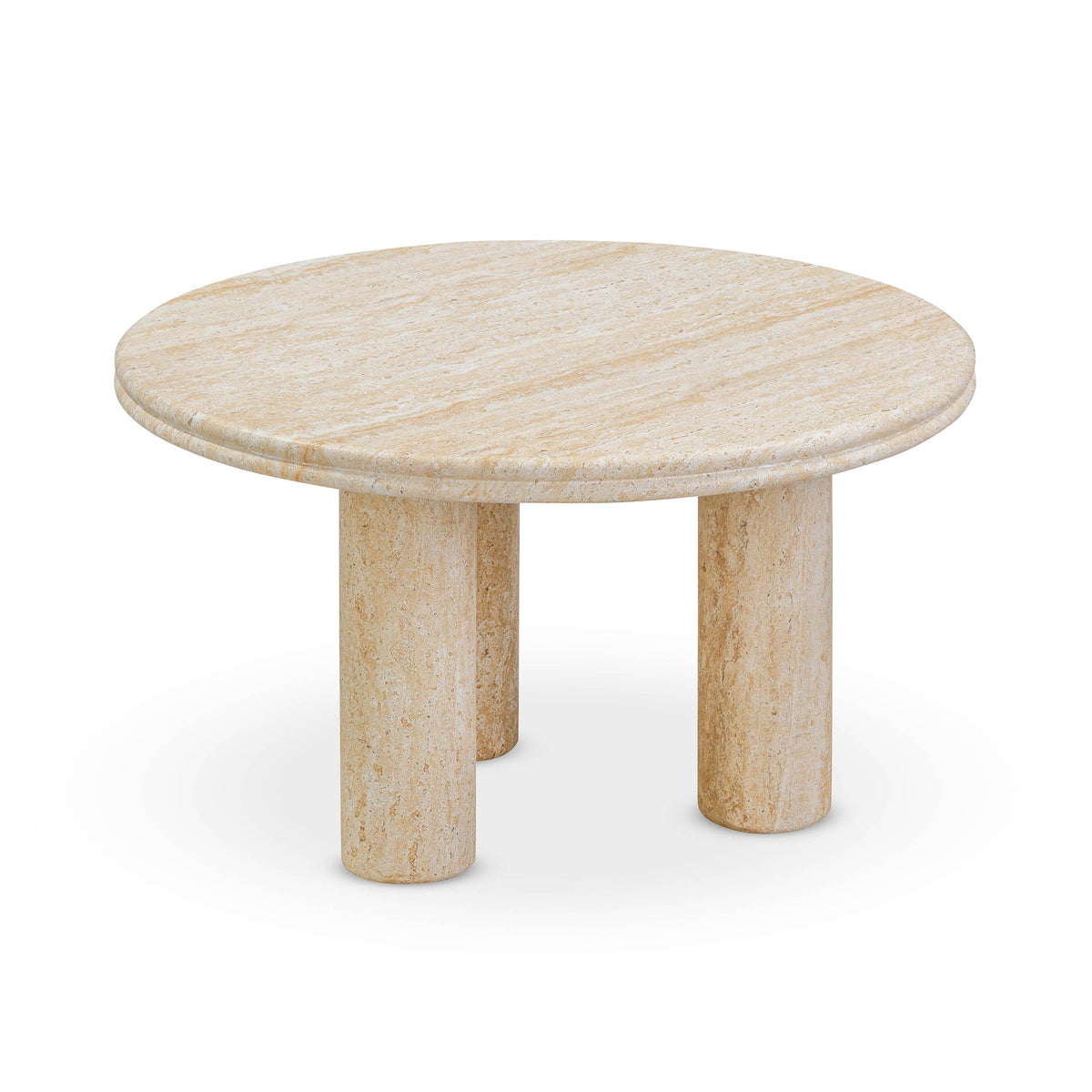 Amora Faux Travertine Indoor/Outdoor Round Accent Table (26"-32") in 26" by TOV Furniture – photo 3 of 6