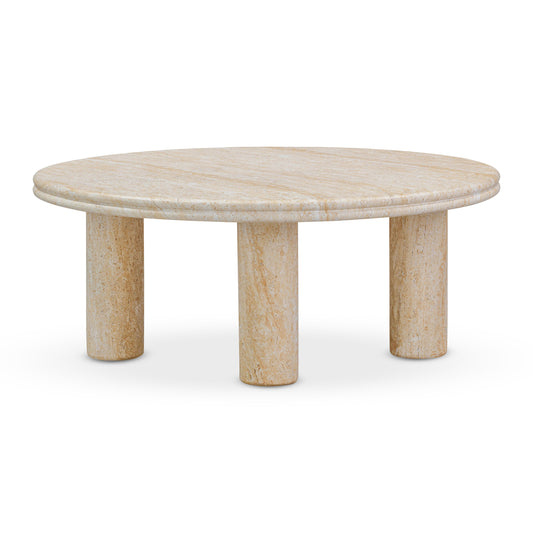 Amora Faux Travertine Indoor Outdoor Round Accent Table 26 32 by TOV Oc54412
