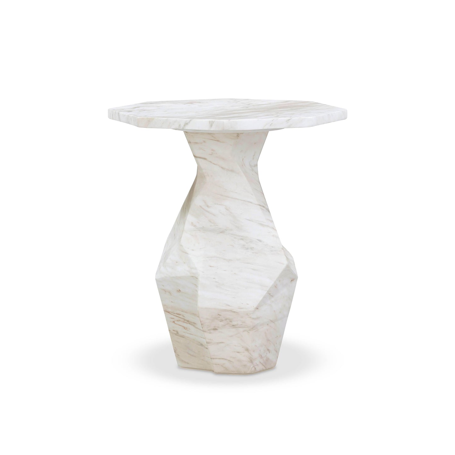 Esme Faux Marble Indoor/Outdoor Round Side Table White by Tov Furniture