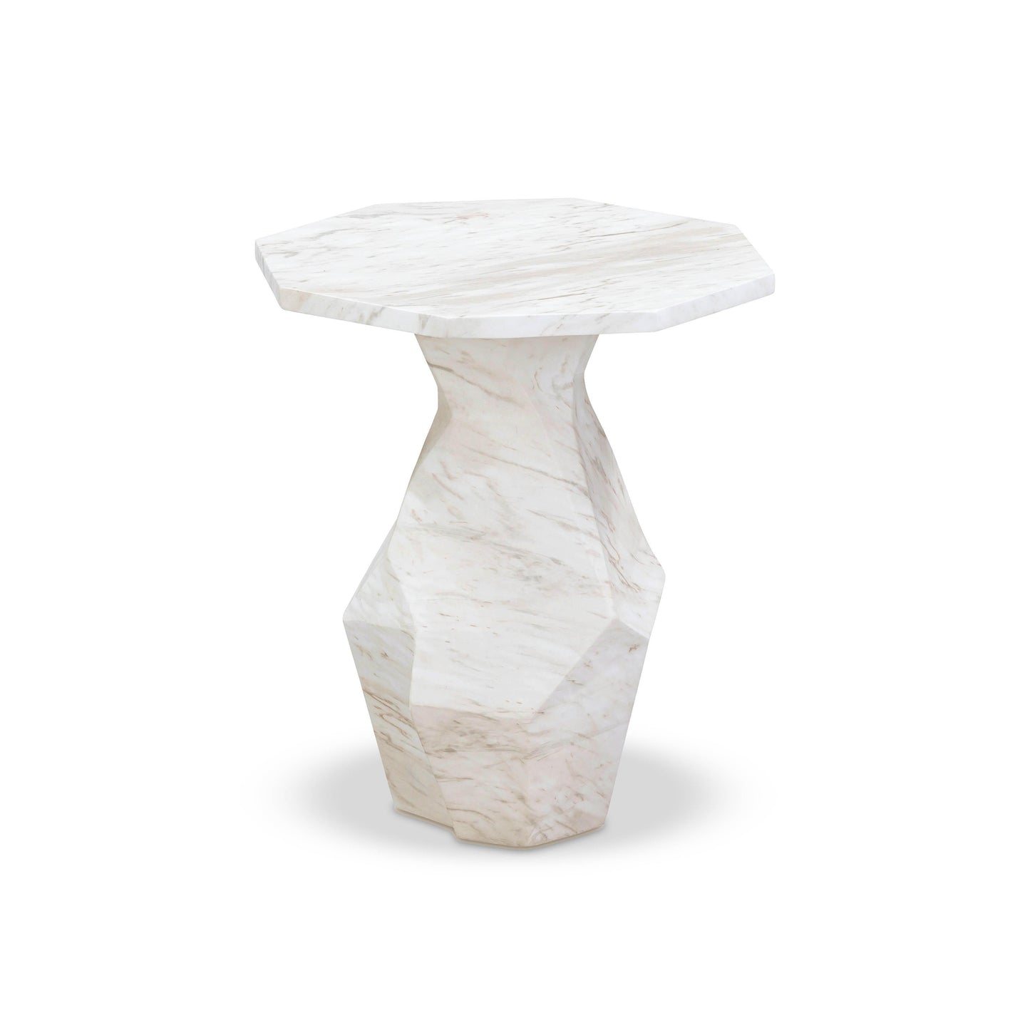 Esme Faux Marble Indoor/Outdoor Round Side Table White by Tov Furniture