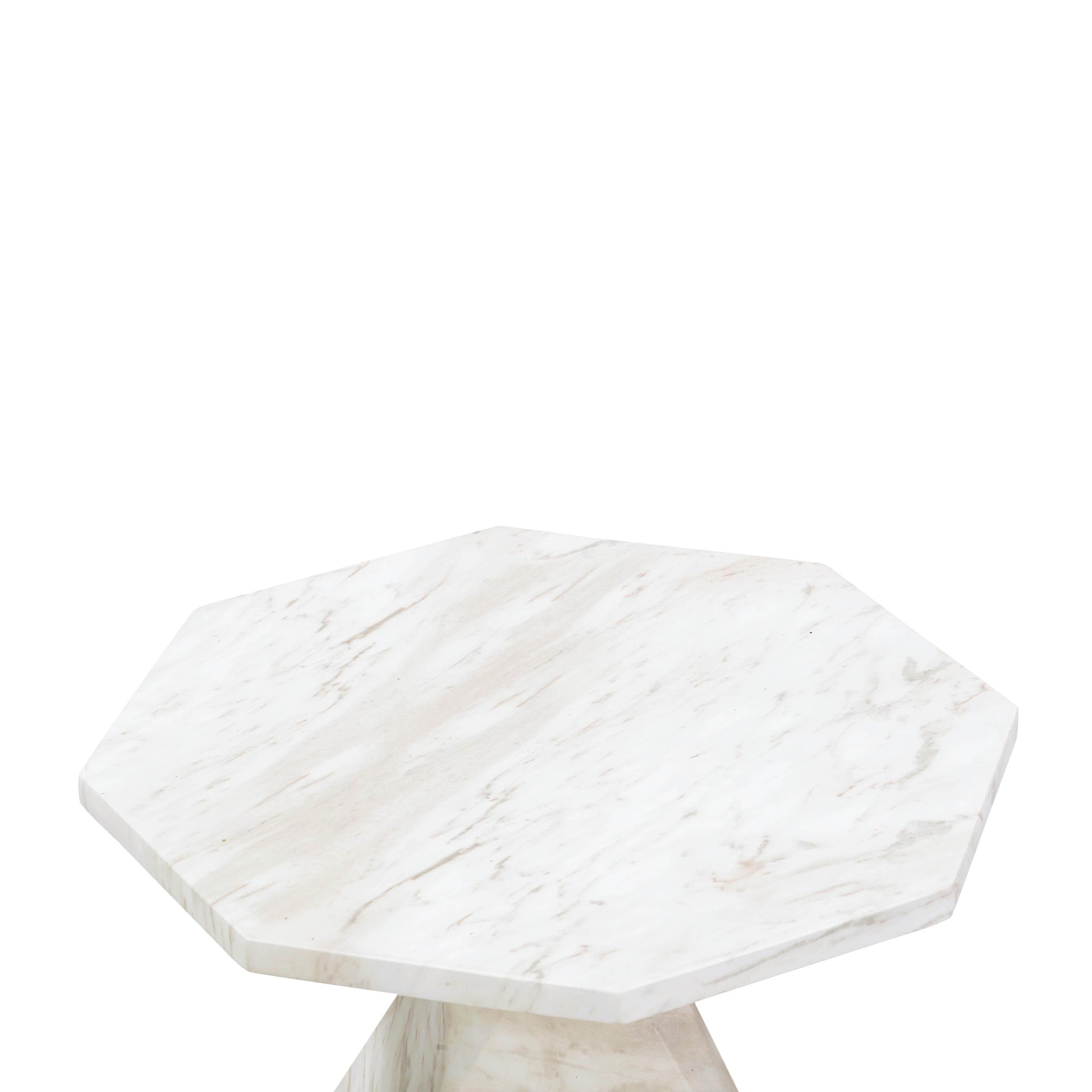 Esme Faux Marble Indoor/Outdoor Round Side Table White by Tov Furniture