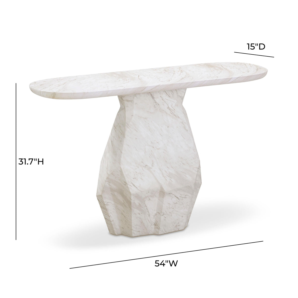 Esme 54" Faux Marble Indoor/Outdoor Long Console Table by TOV Furniture – photo 7 of 8