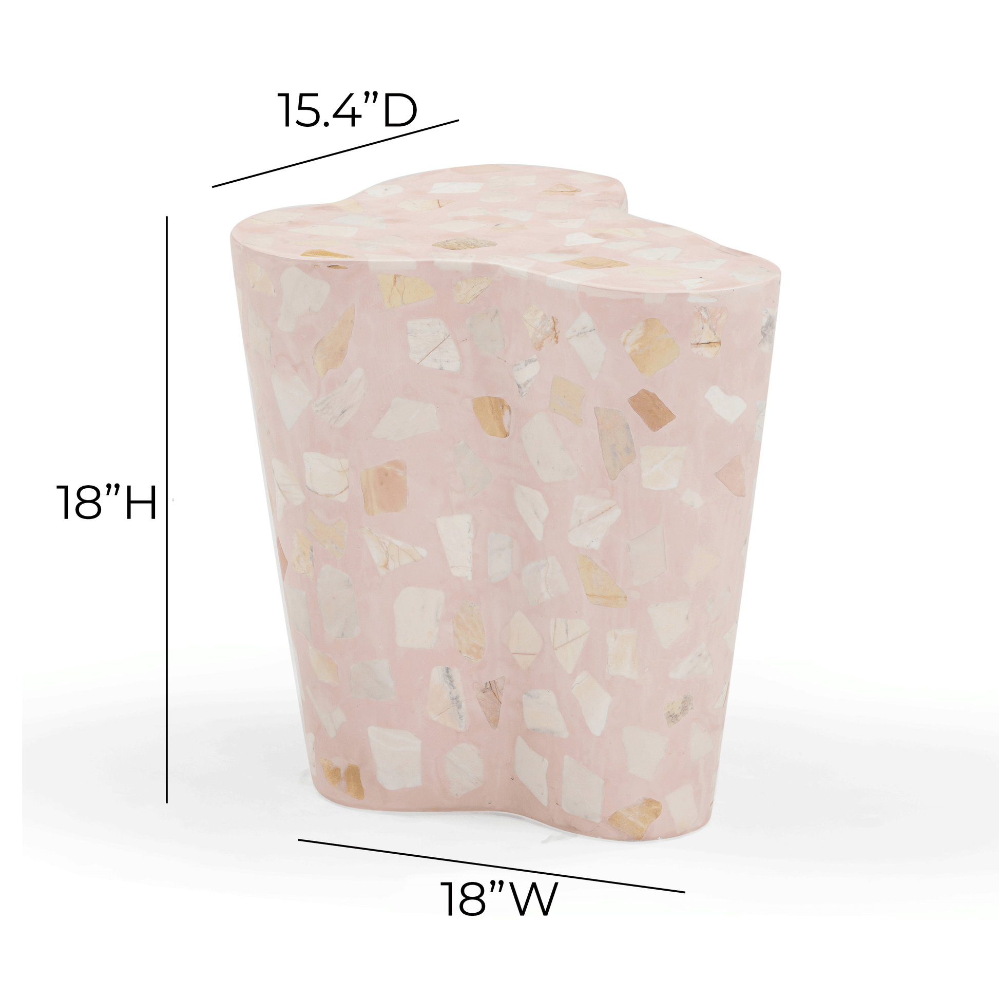 Slab Faux Terrazzo Indoor/Outdoor Side Table Pink by Tov Furniture