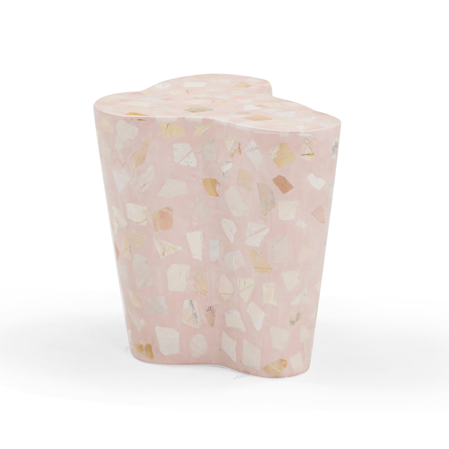 Slab Faux Terrazzo Indoor/Outdoor Side Table Pink by Tov Furniture