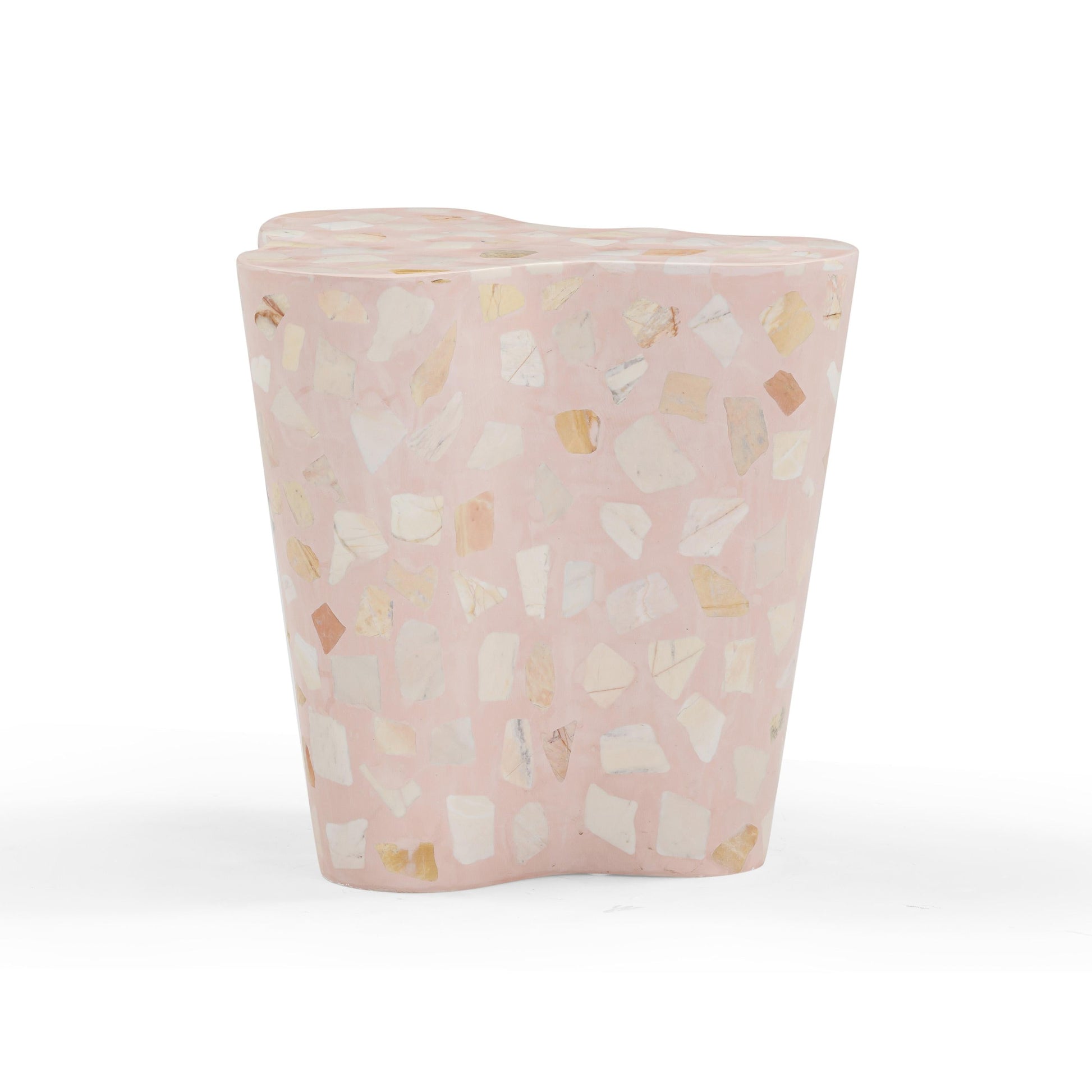 Slab Faux Terrazzo Indoor/Outdoor Side Table Pink by Tov Furniture